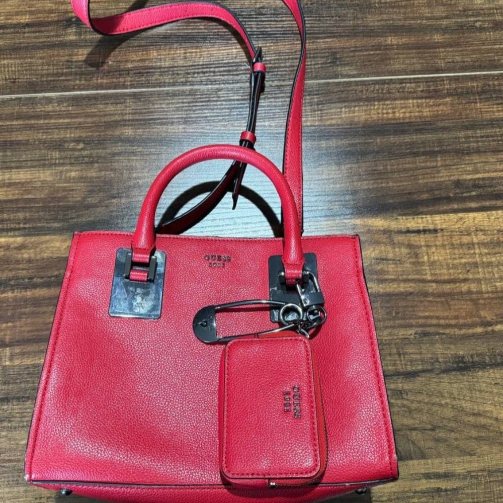 Guess Tote Purse Deep Red